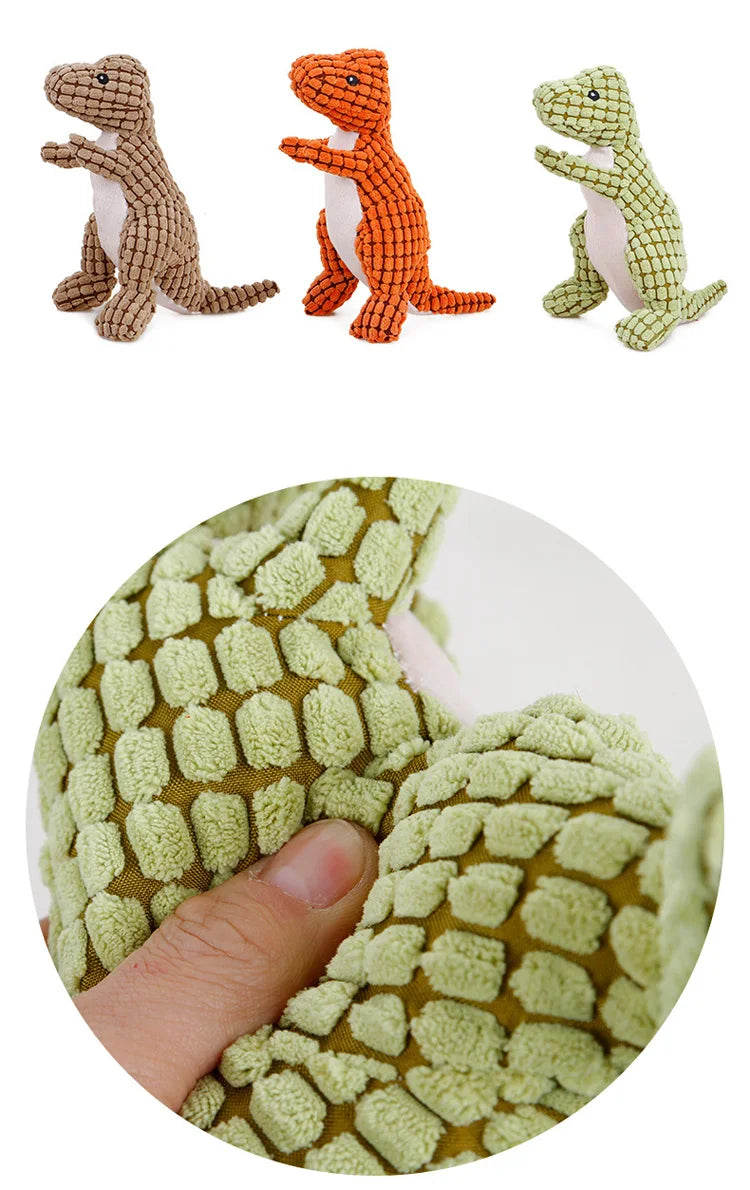 Soft Plush Squeaky Dog Toys Cartoon Cute Dinosaur Pets Cat Toy