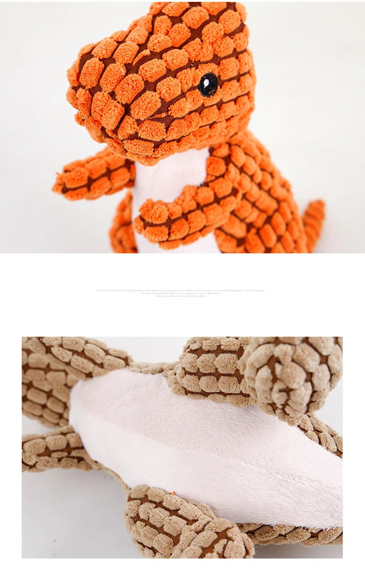 Soft Plush Squeaky Dog Toys Cartoon Cute Dinosaur Pets Cat Toy