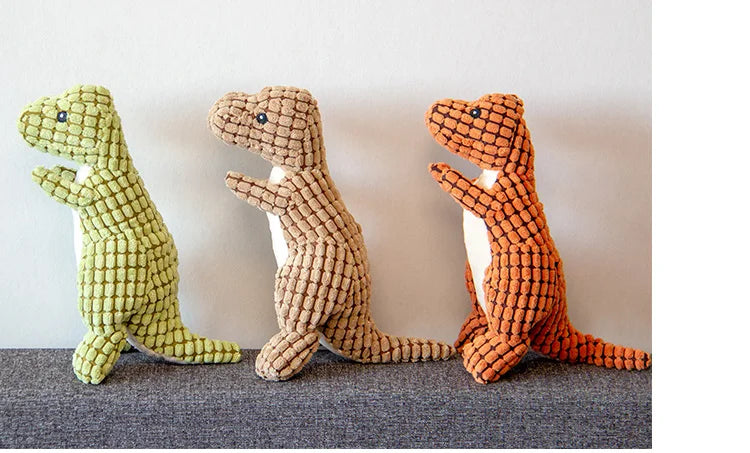 Soft Plush Squeaky Dog Toys Cartoon Cute Dinosaur Pets Cat Toy