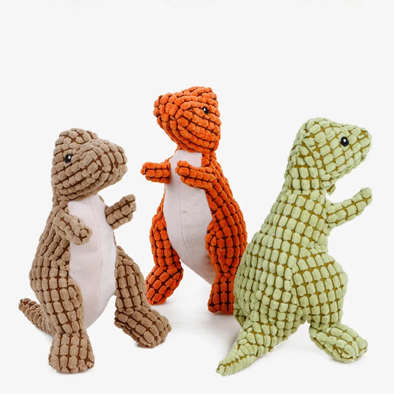 Soft Plush Squeaky Dog Toys Cartoon Cute Dinosaur Pets Cat Toy