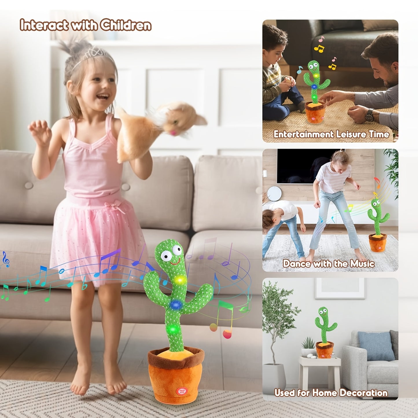 Sing And Dance Cactus Electron Plush Toy Soft Plush Doll