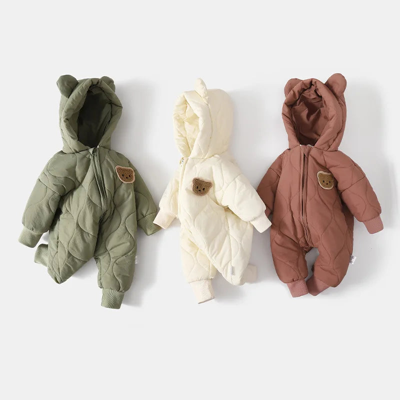  Winter Baby Outwear Clothing Fur Lining Warm Thick Toddler Jumpsuit