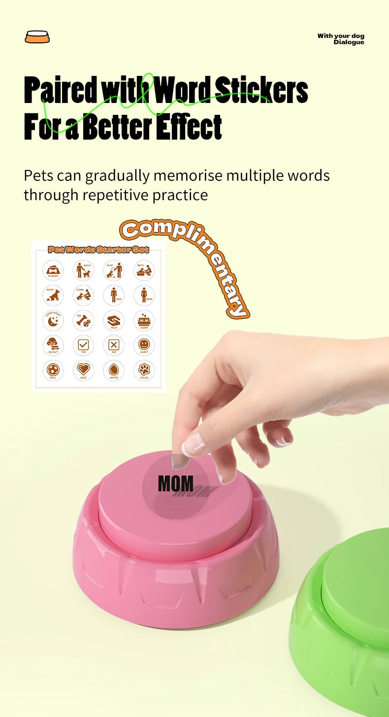 6 Pack Set Recordable Dog Training Button Pet Communication Toys
