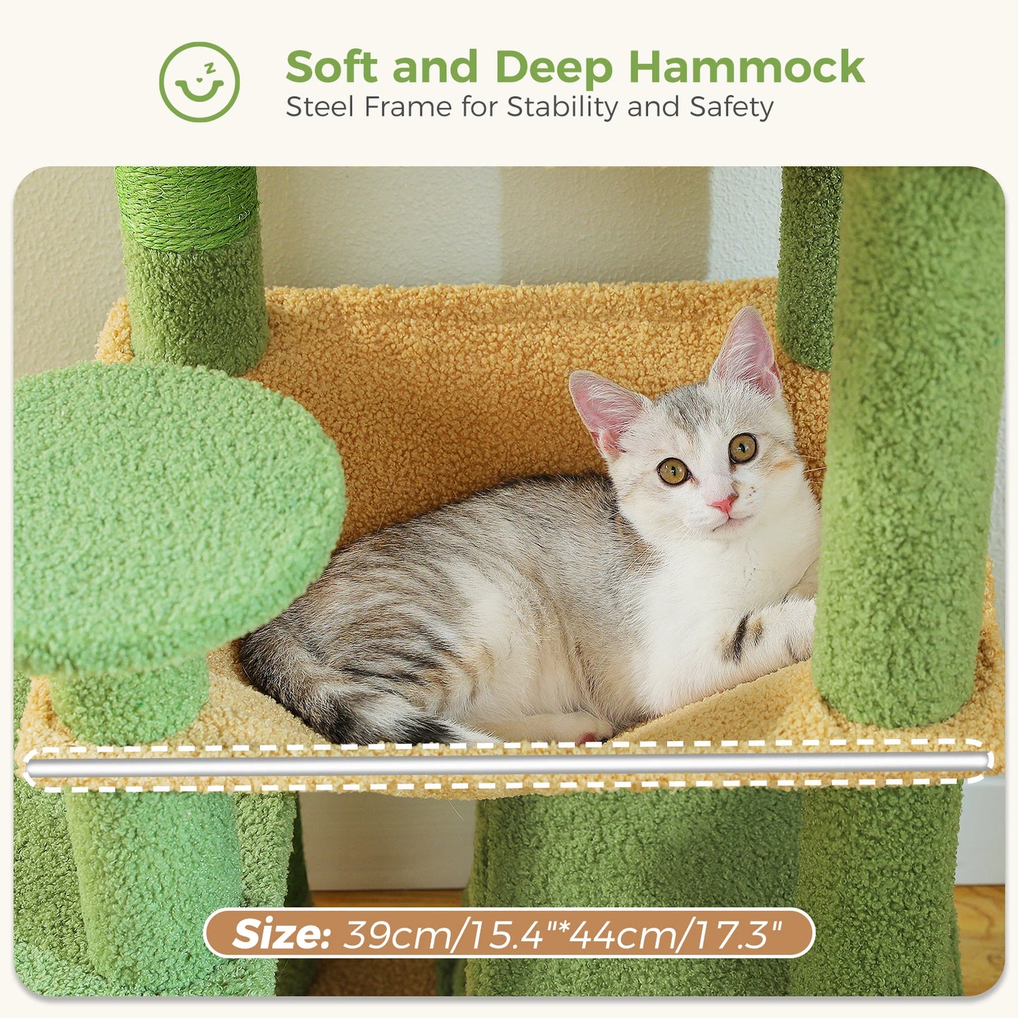 Tall 136cm Cat Tree Tower with Modern Spacious Hammocks Condos