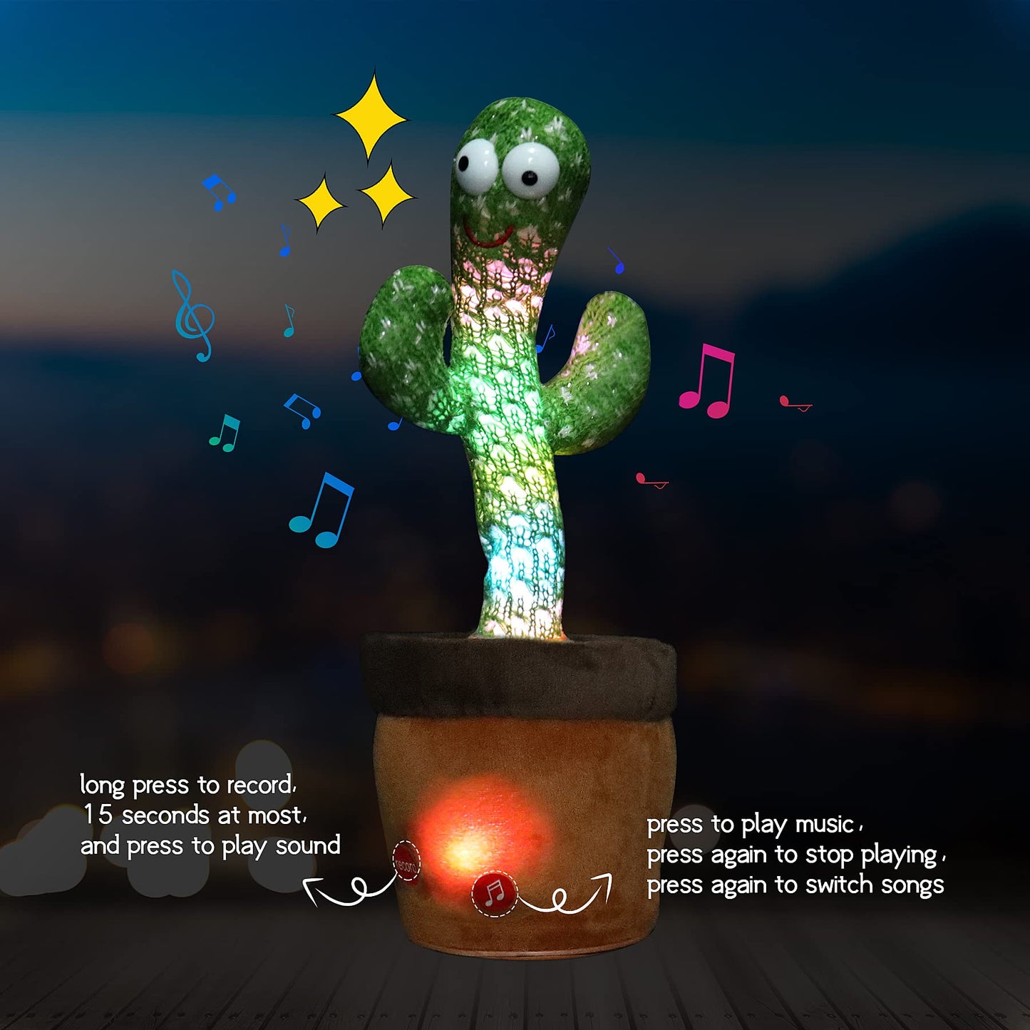 Sing And Dance Cactus Electron Plush Toy Soft Plush Doll