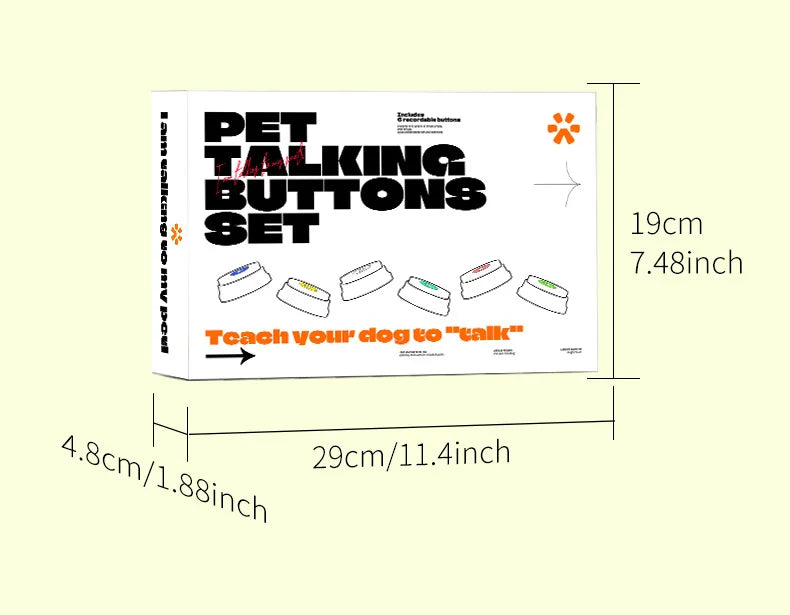 6 Pack Set Recordable Dog Training Button Pet Communication Toys