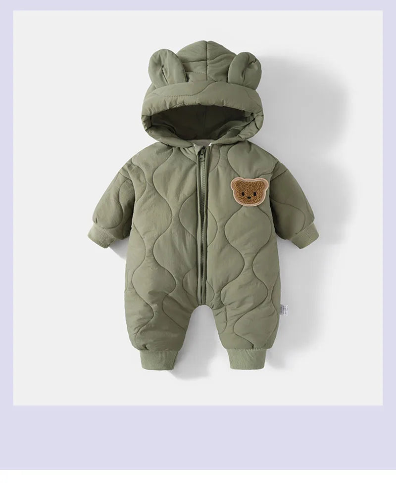  Winter Baby Outwear Clothing Fur Lining Warm Thick Toddler Jumpsuit