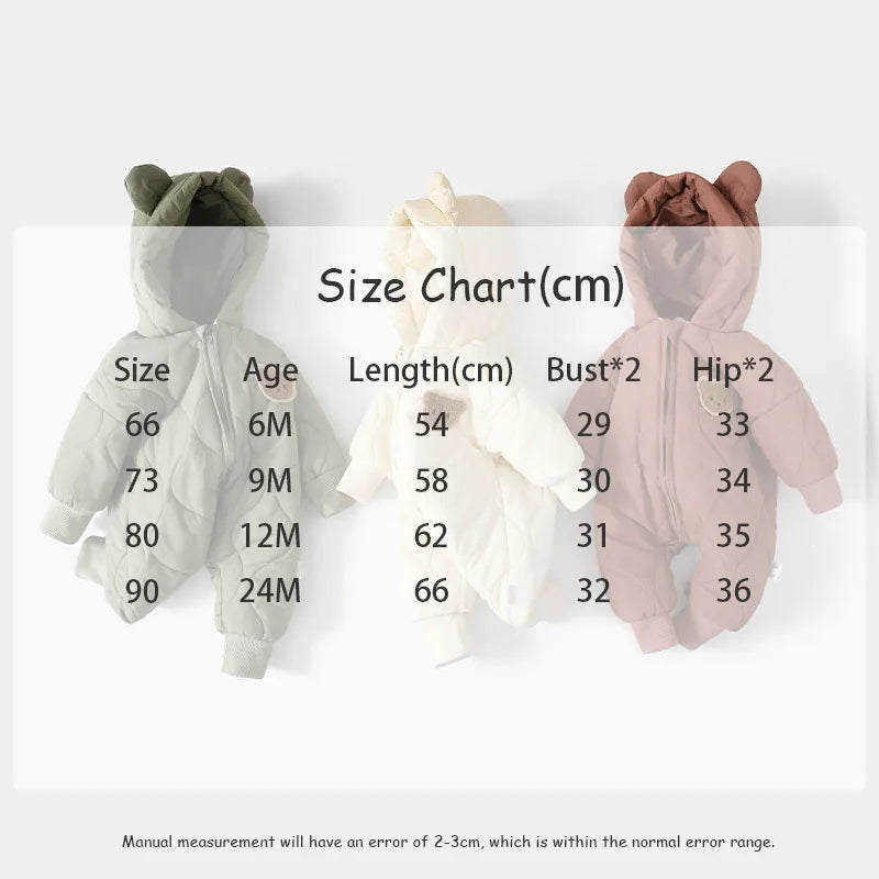  Winter Baby Outwear Clothing Fur Lining Warm Thick Toddler Jumpsuit