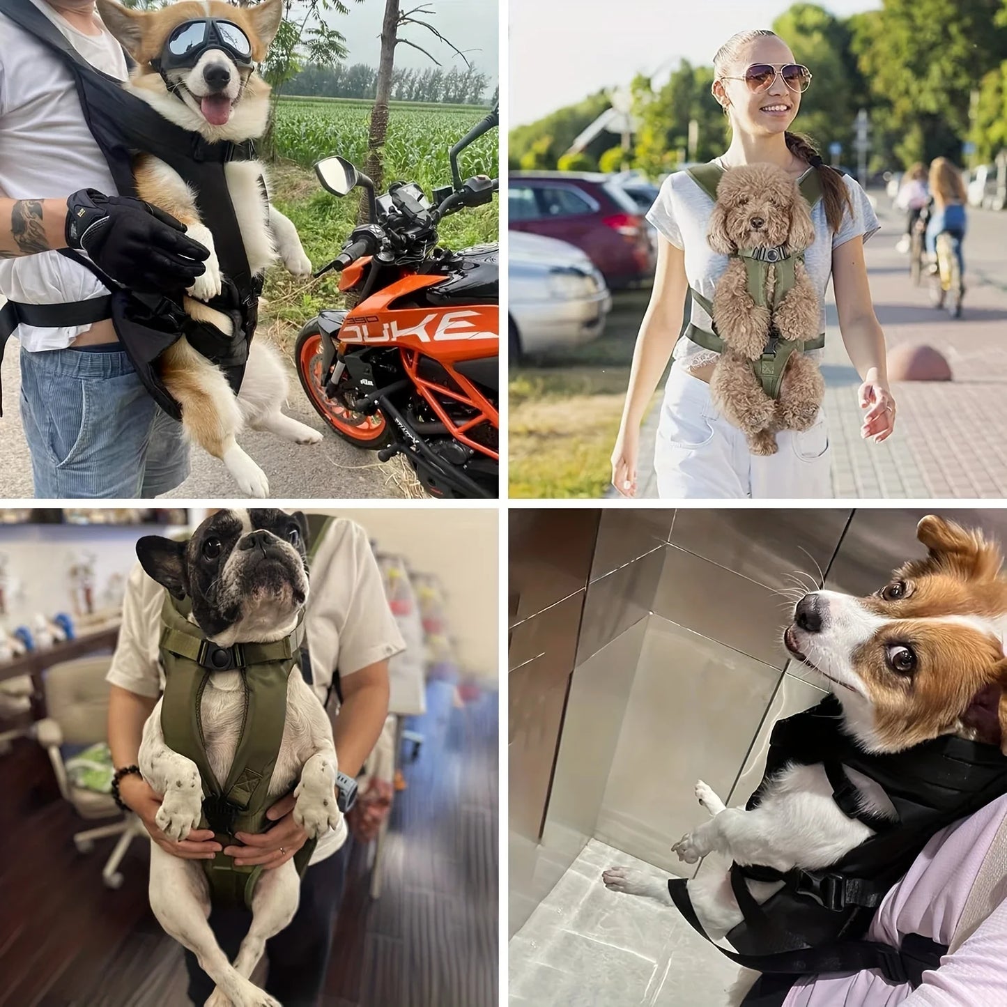 Pet Front Dog Carrier Backpacks, Adjustable Hands Free Dog Backpack