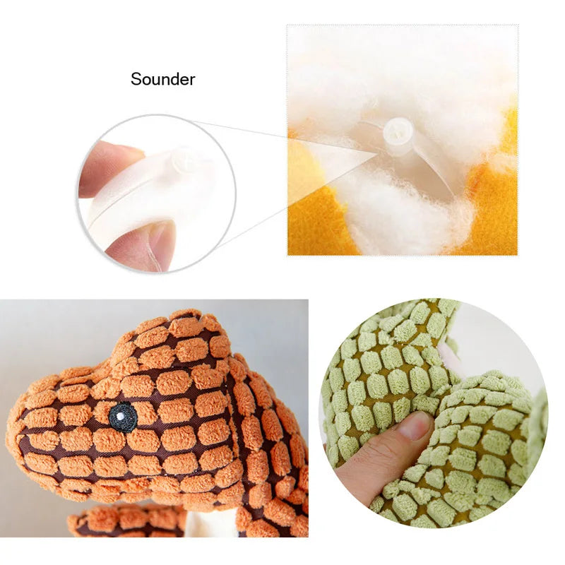 Soft Plush Squeaky Dog Toys Cartoon Cute Dinosaur Pets Cat Toy