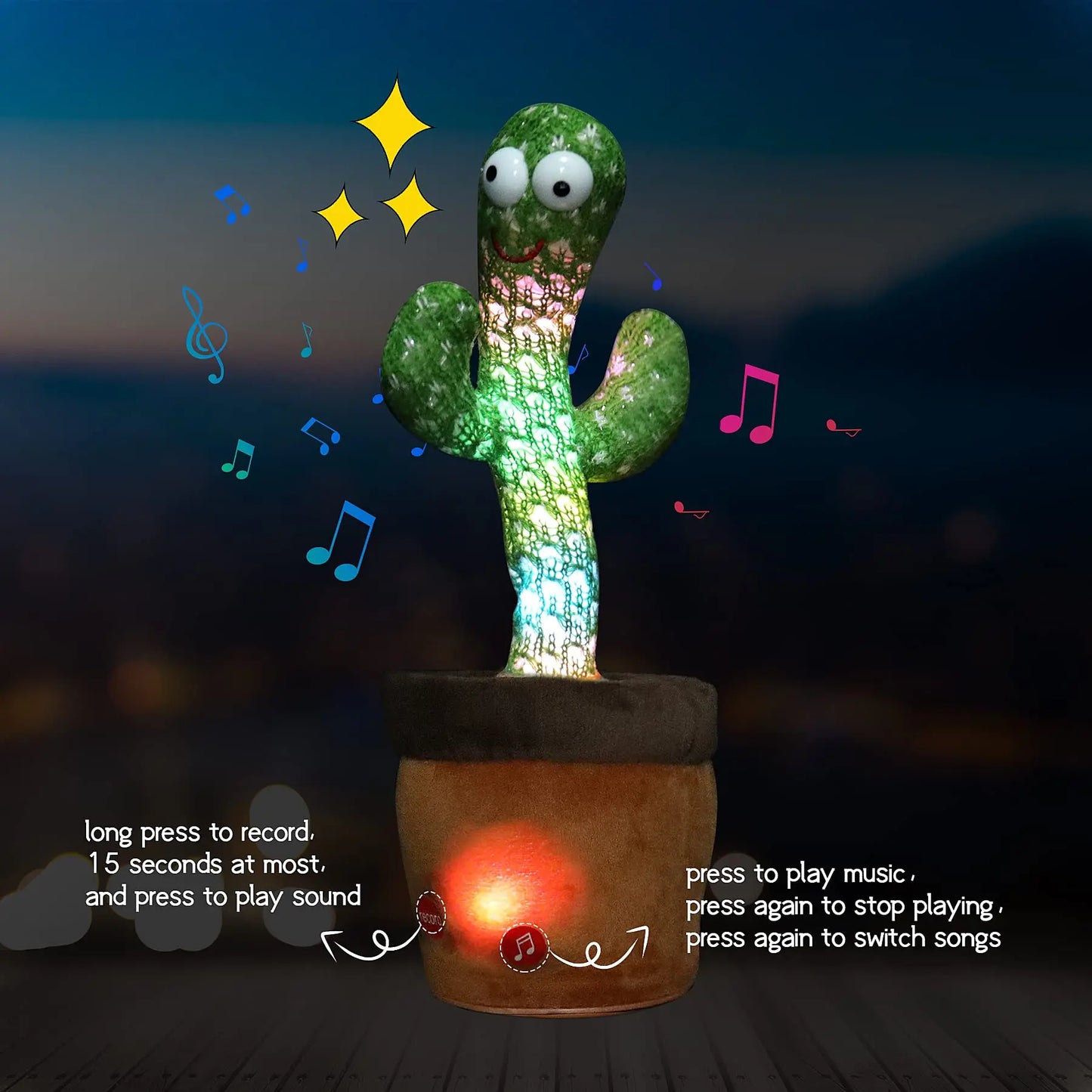 Sing And Dance Cactus Electron Plush Toy Soft Plush Doll