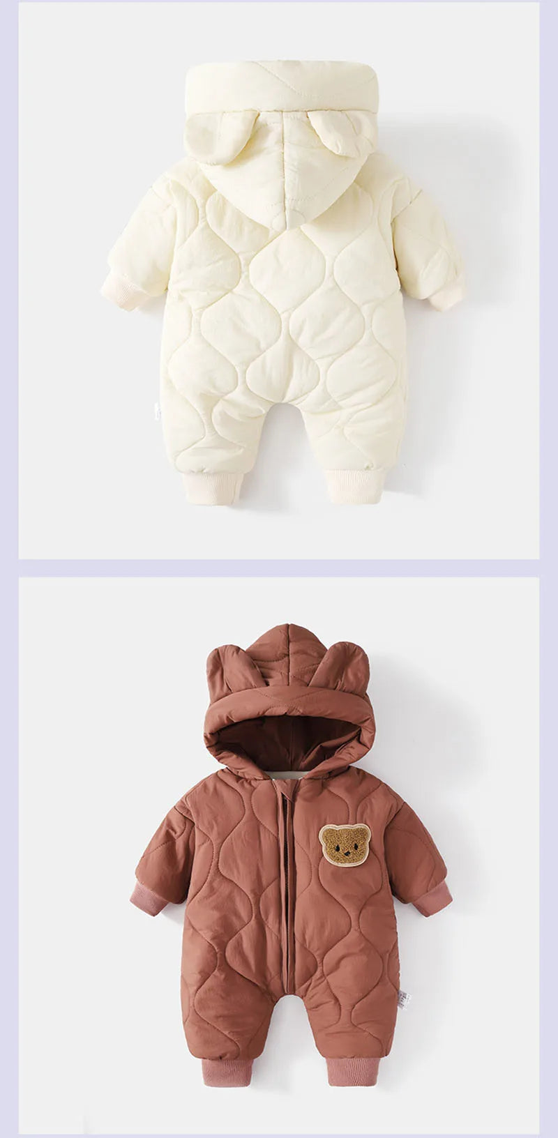  Winter Baby Outwear Clothing Fur Lining Warm Thick Toddler Jumpsuit