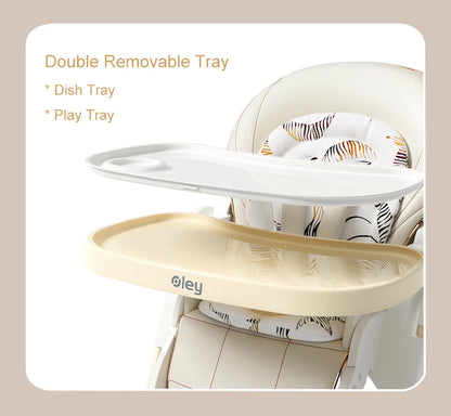 Luxury Baby High Chair with Removable Seat and Tray