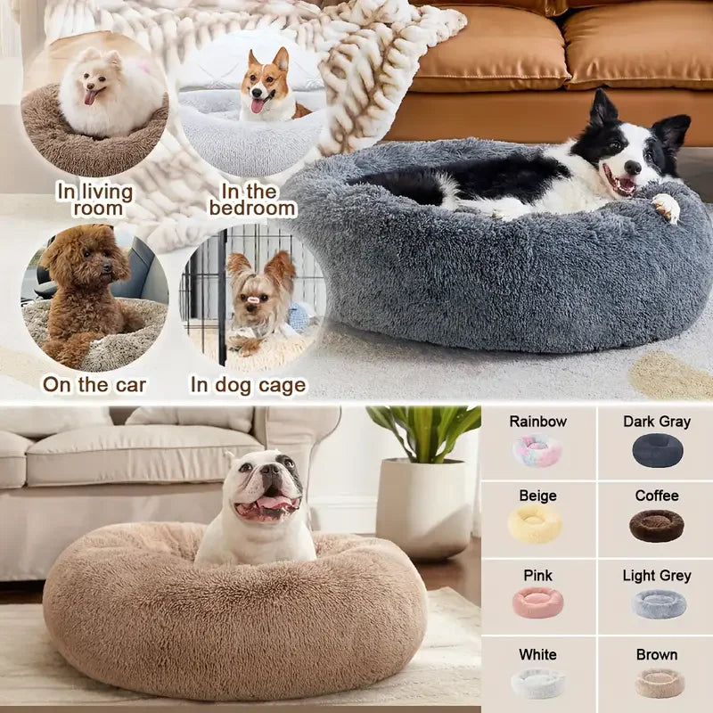 40-90cm Fluffy Dog Bed For Large Round Dog