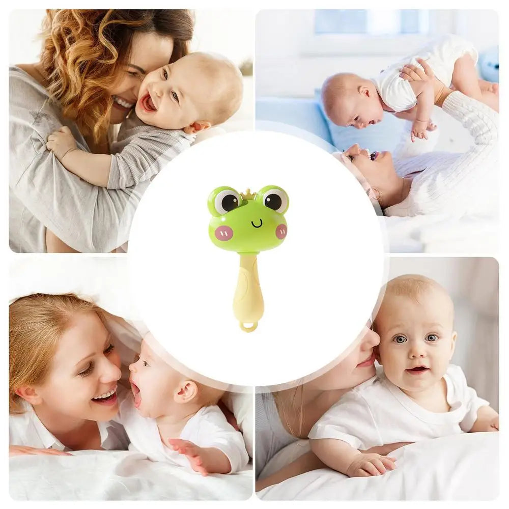 Baby Hand Rattles Maracas Frog Duck Soothing Hand Grip Rattles Toys