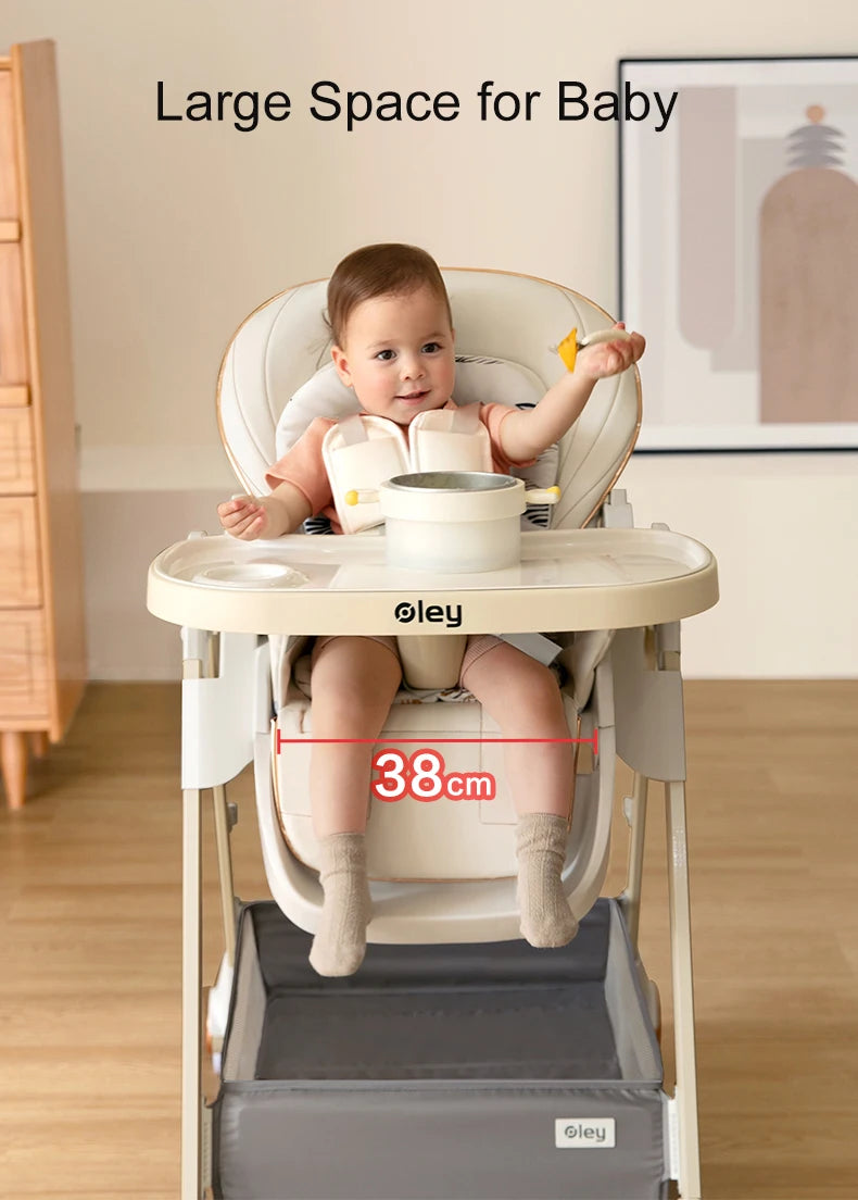 Luxury Baby High Chair with Removable Seat and Tray