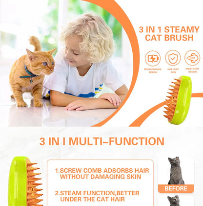 Cat Dog Steamy Brush Steam Brush Electric Sprayer for Massage Pet Grooming tool