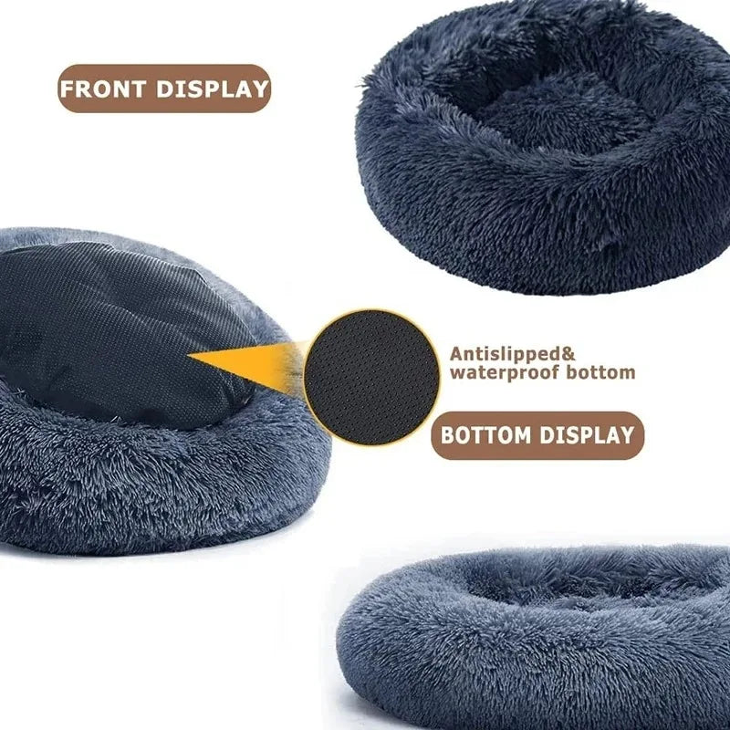 40-90cm Fluffy Dog Bed For Large Round Dog