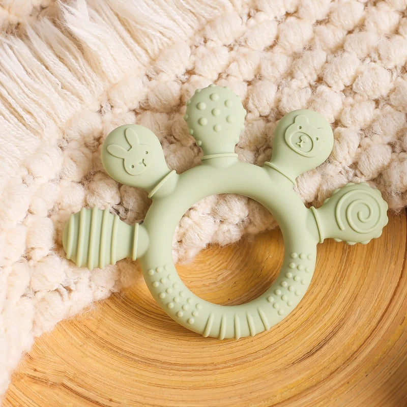 1pc Silicone Teether,Food Grade Baby 0-12