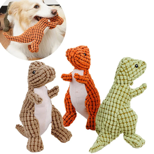 Soft Plush Squeaky Dog Toys Cartoon Cute Dinosaur Pets Cat Toy