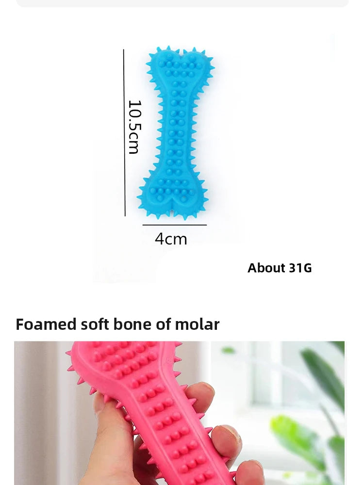 1PC Pet Chew Toy Soft Rubber Bite-resistance Bone Shape