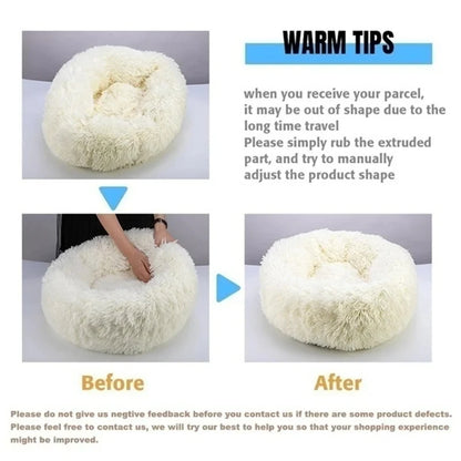 40-90cm Fluffy Dog Bed For Large Round Dog