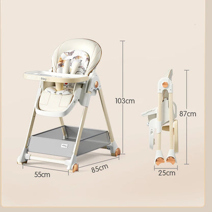 Luxury Baby High Chair with Removable Seat and Tray