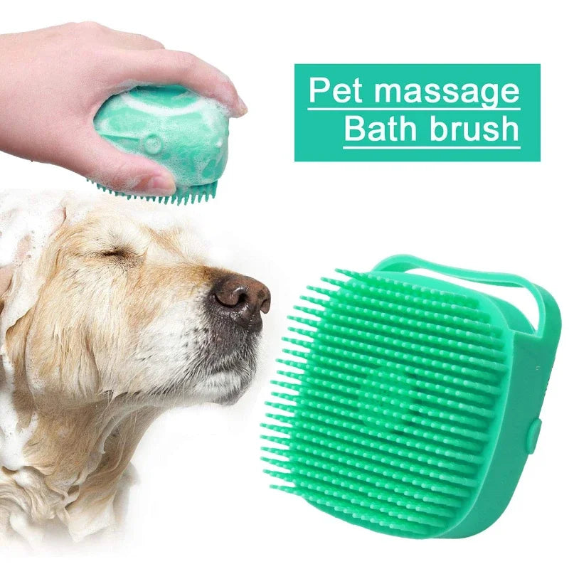 Pet Dog Shampoo Brush 2.7oz 80ml Cat Massage Comb Grooming Scrubber