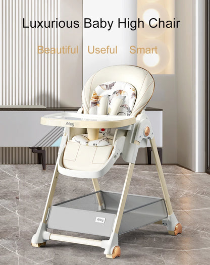 Luxury Baby High Chair with Removable Seat and Tray