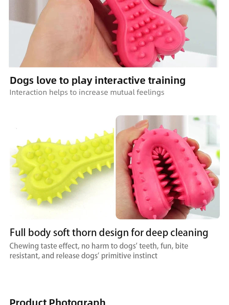 1PC Pet Chew Toy Soft Rubber Bite-resistance Bone Shape