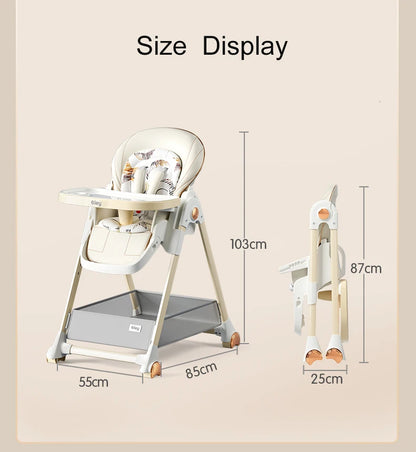 Luxury Baby High Chair with Removable Seat and Tray