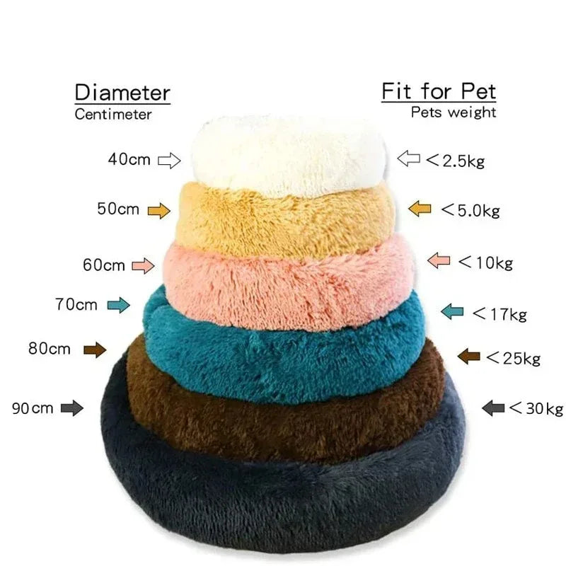 40-90cm Fluffy Dog Bed For Large Round Dog