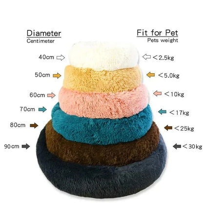 40-90cm Fluffy Dog Bed For Large Round Dog