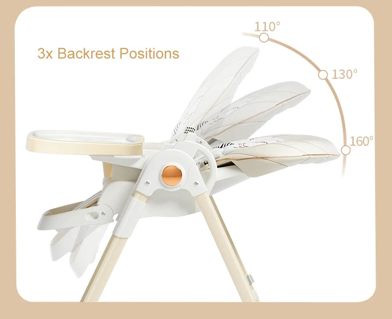 Luxury Baby High Chair with Removable Seat and Tray