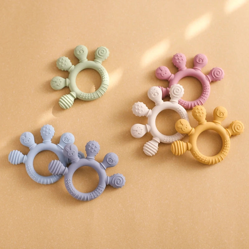 1pc Silicone Teether,Food Grade Baby 0-12