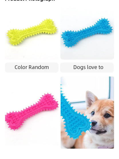 1PC Pet Chew Toy Soft Rubber Bite-resistance Bone Shape